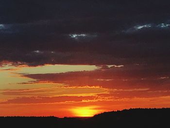 Scenic view of dramatic sky during sunset