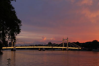 Sunset at albert bridge, london, uk