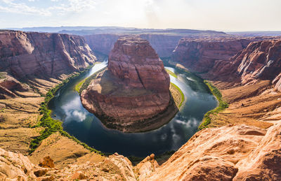 Aerial view of rock formations