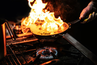 Close-up of preparing food