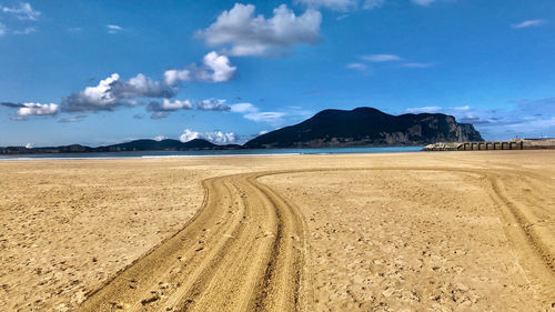 Scenic view of beach against sky