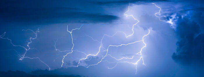 Low angle view of lightning in sky