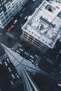 High angle view of traffic on city street