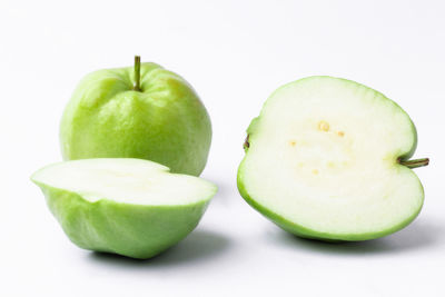 Close-up of apple against white background