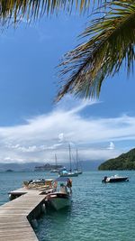 Scenic view of sea against sky on ilha grande rio de janeiro 