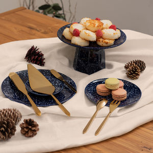 High angle view of dessert in plate on table