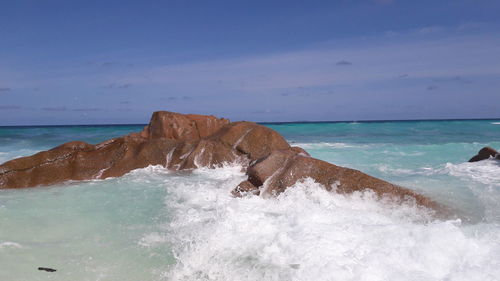 Scenic view of sea shore against sky