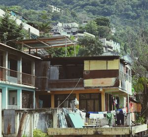 Residential building with trees in background