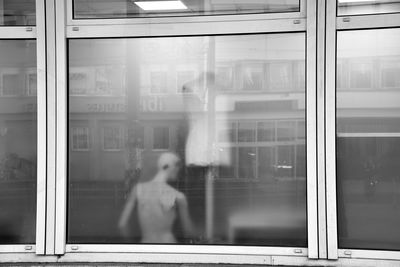 Blurred motion of train at railroad station