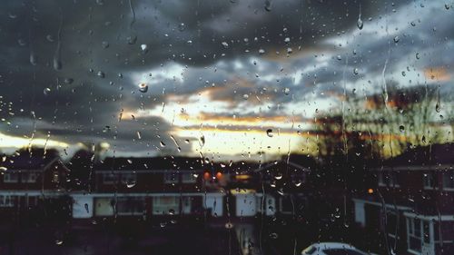 Rain drops on water