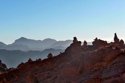 Scenic view of mountain against clear sky
