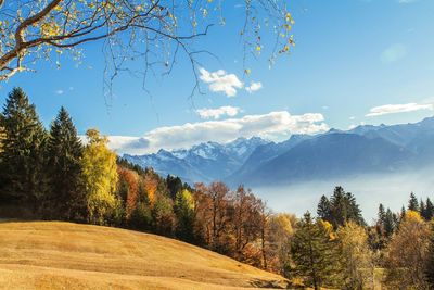 Scenic view of mountains against sky