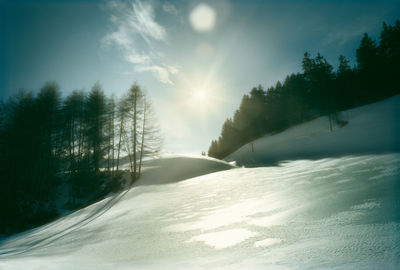 Scenic view of snow covered landscape