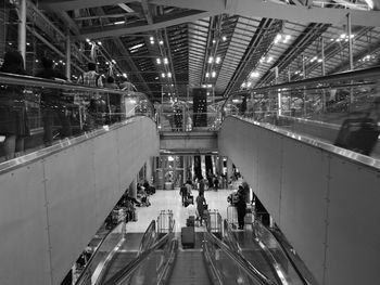 High angle view of elevated walkway