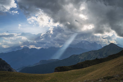 Scenic view of mountains against sky