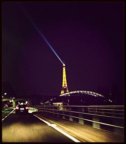 View of road at night