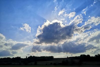 Low angle view of silhouette trees against sky