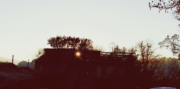 Low angle view of built structure against clear sky