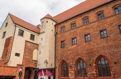 View of the walls of the gothic castle in darlowo. 