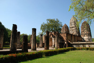 View of temple against clear sky