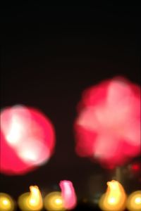 Close-up of illuminated lights at night