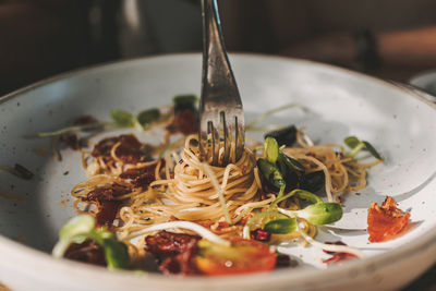 Close-up of food in plate