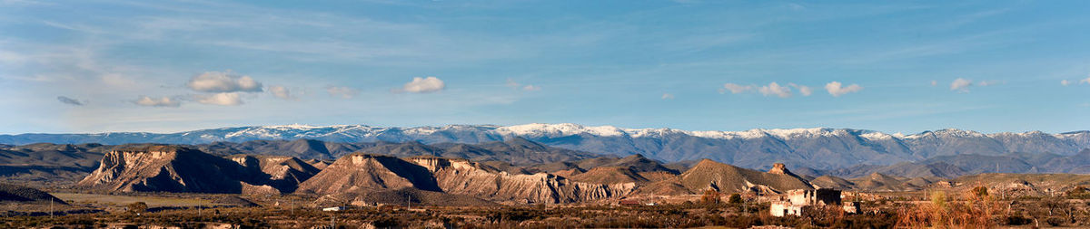 Scenic view of mountains against sky