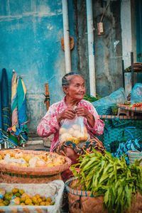 Woman in market