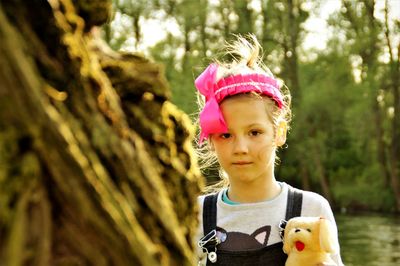 Portrait of girl at park