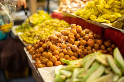 Fruits for sale at market stall