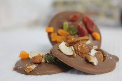 Close-up of food served in plate