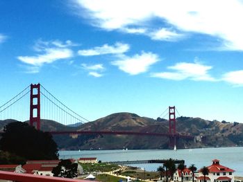 Suspension bridge over sea