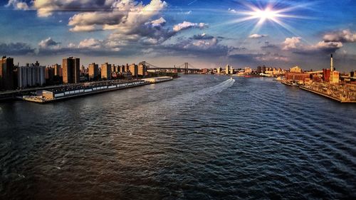 River with cityscape in background
