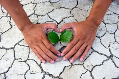 Close-up of heart shape on hand