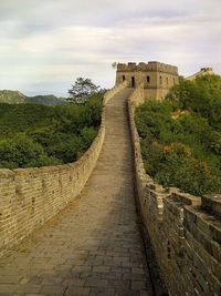 View of fort against cloudy sky