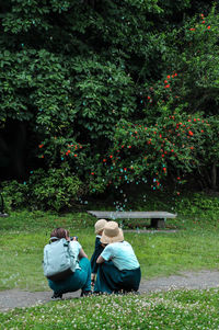 People sitting in park