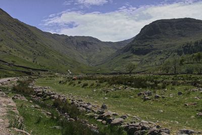 Scenic view of mountains against sky