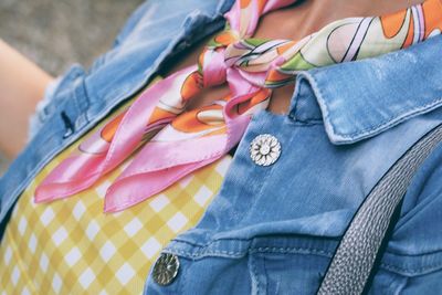 Low section of woman wearing shoes