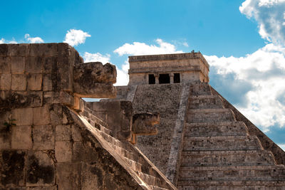 Low angle view of old building against sky