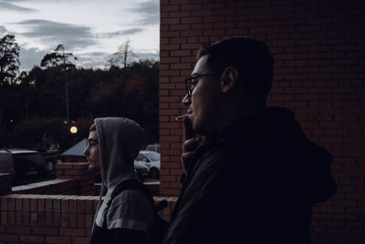 Portrait of young man looking away