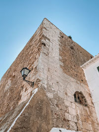 Low angle view of old building against sky