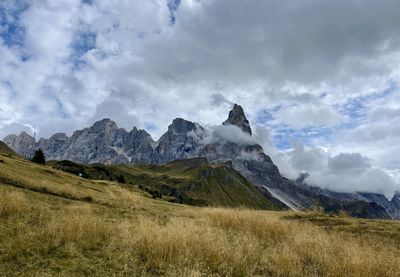 Scenic view of mountains against sky