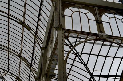 Low angle view of skylight in building