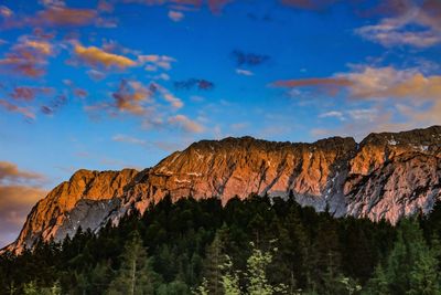 Low angle view of mountain against sky