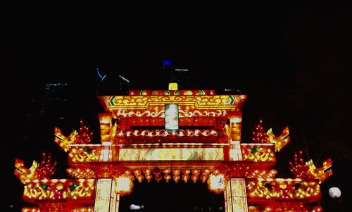 Low angle view of illuminated lanterns