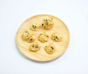 Directly above shot of fruit on white background