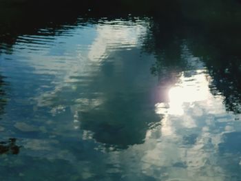 Reflection of sky on lake