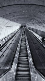 High angle view of escalator