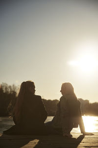 Women relaxing outside