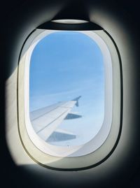 Cropped image of airplane wing